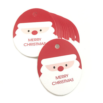 

Tailored 50pcs Paper Hang Tags Christmas Party Favor Label Price Xmas Gift Card Christmas Label