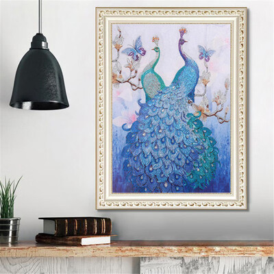 

5D DID Diamond Painting Cross Stitch Animal Peacock Partial Diamond Embroidery Special Shaped Diamond Painting Rhinestone