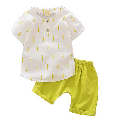 

New Summer Baby Infant Clothes Baby Clothes Cotton Short Sleeve Cartoon Baby Boy 2PCS Clothes Set
