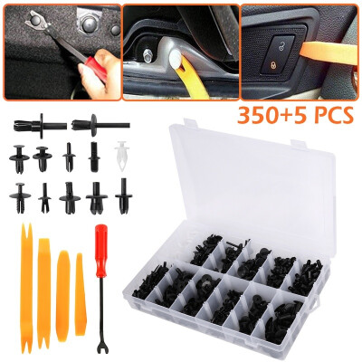 

350PCS5PCS Cars Body Trim Clip Bumper Rivets Plastic Screws Panel Push Fastener Kit