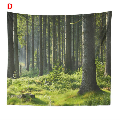 

Toponeto Misty Forest Tapestry Wall Hanging Nature Landscape Tapestry Sunshine Through Tree Tapestries for Bedroom Living Room