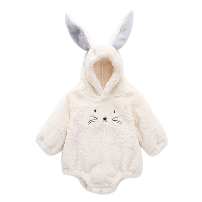 

Autumn Baby Girls Boys Long Sleeve Jumpsuit Cartoon Rabbit Ear Design Hoodie Rompers Kids Casual Bodysuit Jumpsuit 0-24M