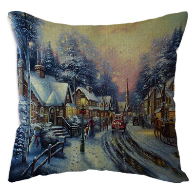 

〖Follure〗Christmas Santa Claus Pillow Case Linen Sofa Throw Cushion Cover Home Decor