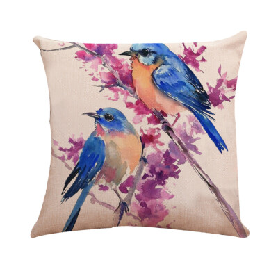 

〖Follure〗Bird Tree Cotton Linen Pillow Case Cushion Cover Waist Cover Home Decor