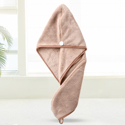 

Herb garden dry hair cap super soft absorbent dry hair cap dry hair towel shower cap bag head towel head towel thickening coral fleece dry hair cap dark coffee color