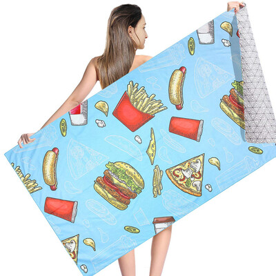 

Gobestart Cute Double-Sided Printed Beach Towel Poncho Swimwear Pool Blanket