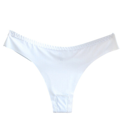 

Seamless Panties Sexy Women Lingerie Thong Female Cotton One-piece Ultra-thin Ice Silk Panties Solid Color Low Waist G-String