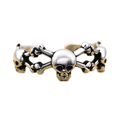 

Fashion Korean version Retro Women Skull Head Opening Silver Ring Hipsters Personality Finger Rings