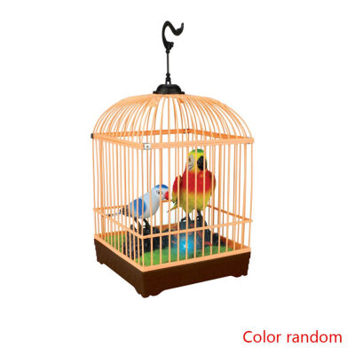 

Random Color Bird Cage Electric Birds Sound Voice Control Pet Toy Animal Simulation Birdcage Kids Toy Gift