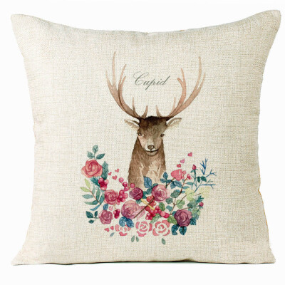 

〖Follure〗Xmas Christmas Elk Sofa Bed Home Decoration Festival Pillow Case Cushion Cover