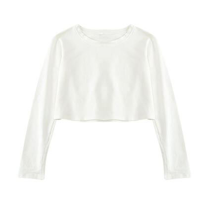 

Women Loose Long Sleeve Crop Tops Sexy Elastic Female Casual Short T-shirt