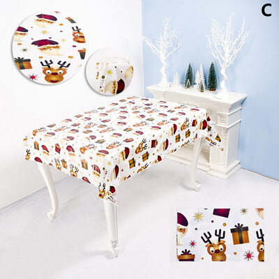 

Tailored Disposable Tablecloth Creative PVC Christmas Print Tablecloth Table Party Decor