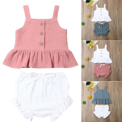

AU Fashion Kids Toddler Baby Girls Vest Crop Tops Short Pants Outfit Clothes Set