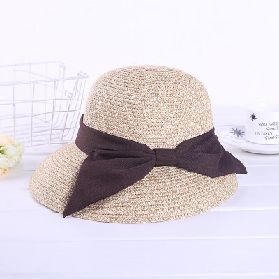 

Summer new ladies sun shade big bow bow hat big along the hat beach sun hat wholesale