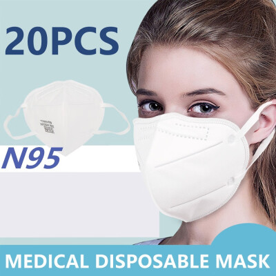 

20PCS Protective N95 Mask for Dust Smoke Gas Allergy Adjustable Reusable 20 Filters