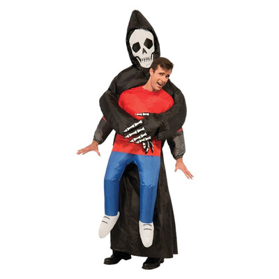 

Halloween Funny Ghost Suit Inflatable Suit Novelty Inflatable Costume Black Scary Skeleton Cosplay Costume