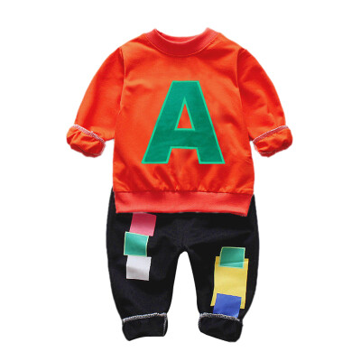 

Autumn Boys Suit 3Y-6Y Children Clothes Set Casual Long Sleeve Alphabet Print Shirt Tops Pants Trouser Set 2Pcs Baby Outfits Set