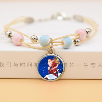 

Fashion Time Gem Christmas Tree Snowman Bracelet For Childrens Christmas Gift