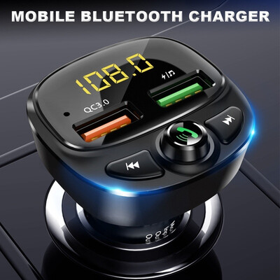 

Bluetooth 50 Wireless Handsfree Car FM Transmitter MP3 Player 2 USB Charger Kit