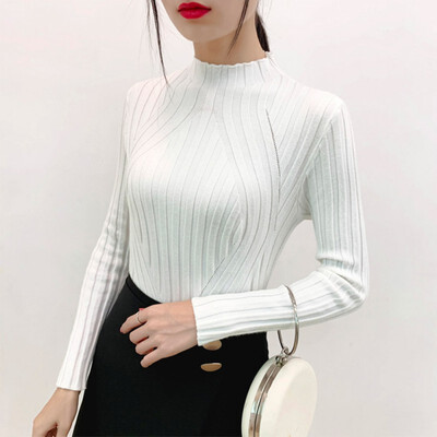 

2019 Korean Version Long Sleeve Loose Sweater Women Slim 7 Colors Sweater Autumn Spring