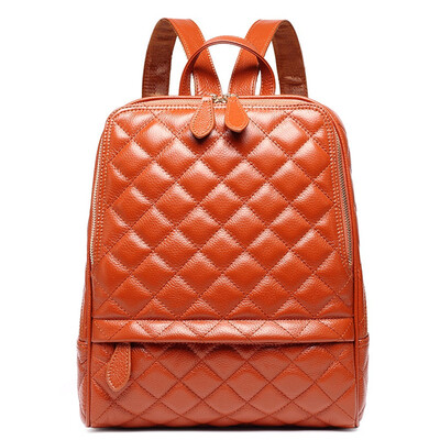 

Women Leather Backpack Leather Rhomboids Backpack Shoulder Bag for Work School