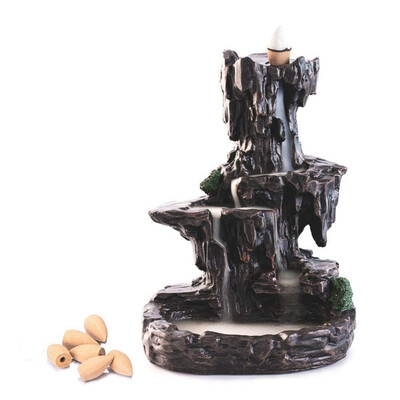 

Buddhist Incense Burner Smoke Backflow Glaze Censer Cone Holder Cones Small Buddha Censer Home Office Teahouse Decor Decoration
