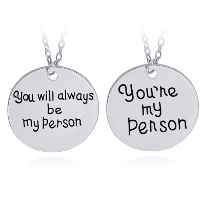 

Grey Anatomy Quote Friendship Your Are My Person Letter Pendant Necklace Gift