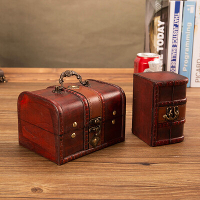 

〖Follure〗Jewelry Box Vintage Wood Handmade Box With Mini Metal Lock For Storing Jewelry Treasure Pearl