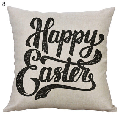 

Cartoon Easter Rabbit Linen Pillow Case Waist Throw Cushion Cover Home Decor