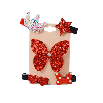 

New Fashion 5pcsset Kids Baby Girl Cute Cartoon Hair Clips Bow Hairpins Set Headwear Gifts Girls Hair Accessories