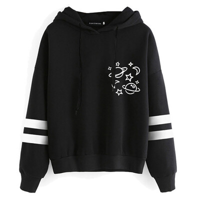 

New Fashion Women Casual Hoodie Planet Printed Hooded Sweatshirt Blouse Tops For Teens