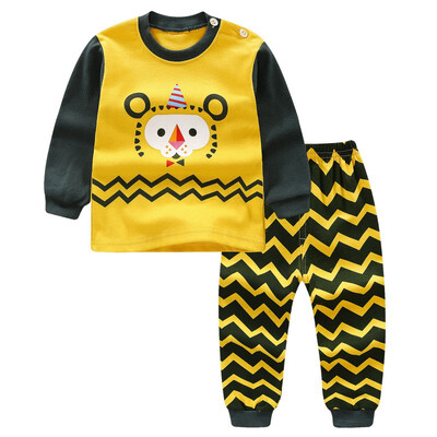 

1-4Y 2PCS Autumn Spring New Style Boys Girls Long-sleeved Underwear Suit Children Soft Cotton Sports Pajamas Kids Clothing