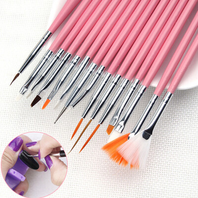 

〖Follure〗15Pcs Nail Art Acrylic UV Gel Design Brush Set Painting Pen Tips Tools Kit