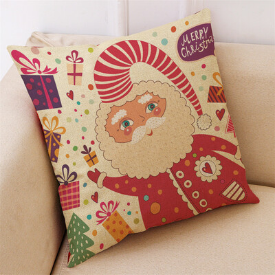 

Gobestart New Christmas Cotton Linen Pillow Case Sofa Cushion Cover Home Decor