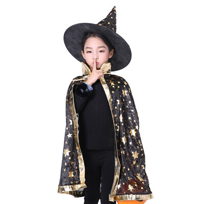 

Halloween Witch Cloak Witch Hat Halloween Cosplay Costume Masquerade Performance Cloak