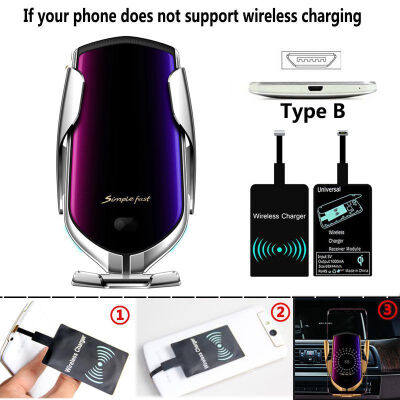 

R1 Automatic Clamping 10W Wireless Charger Car Holder Smart Infrared Sensor Qi GPS Air Vent Mount Mobile Phone Bracket Stand