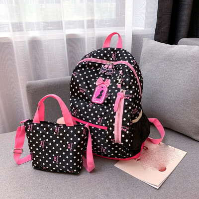 

Tailored Female Student Backpack Casual Shoulder Bag Lunch Bag Pencil Case Three-piece