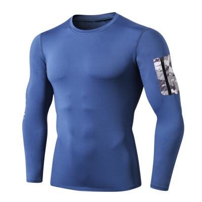 

Men sports t-shirt Long Sleeve Breathable Quick-drying Bottoming Round Collar T-shirt Sports Tops