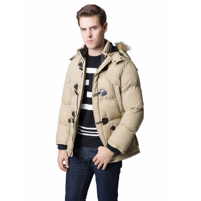 

Fashion Winter Men Parka Faux Fur Collar Hooded Thick Warm Jacket Coat Outerwear