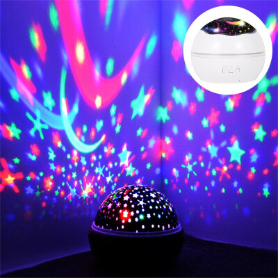 

Starry Sky Rotating Night Light Bedroom Colorful Rotating Stars Moon Bedside Night Lamp LED Mode Laser Night Lights Gift