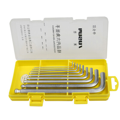 

AUSUM long ball head metric hex wrench hexagonal -shaped hexagonal screwdriver 9 piece set AS-2051