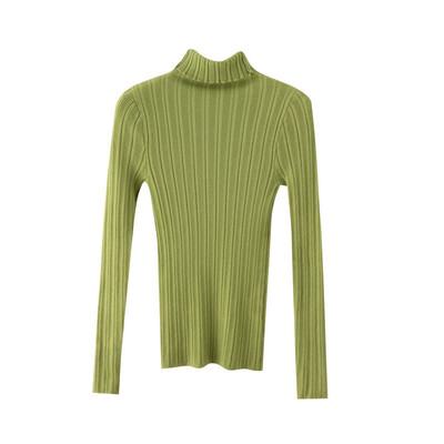 

Autumn Winter New Slim Solid Color Women Sweaters Casual Turtleneck Long-sleeved Knit T-shirt Tops