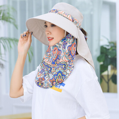 

UV protective hat sunscreen folding outdoor tea collection summer cool hat lady sun hat cool hat