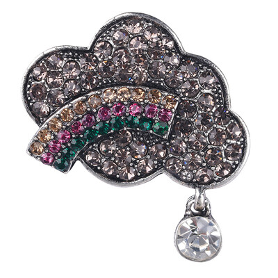 

Rainbow Cloud Women Brooch Pin Women Rhinestone Scarf Clip Alloy Clothes Lapel Pin Jelwery Gift