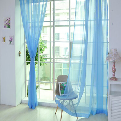 

Toponeto 1 PCS Pure Color Tulle Door Window Curtain Drape Panel Sheer Scarf Valances