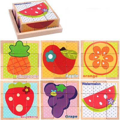 

New Hot Sale Kids Toys 3d Puzzle Infant 3d Wooden Puzzles Childrens Cartoon Animal Wooden Blocks Kids Early Education 3D Puzzle