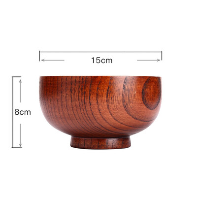 

1pc Japanese Style Salad Rice Noodles Bowls Natural Wood Tableware Wooden Bowl Soup Kitchen Utensil Dishes