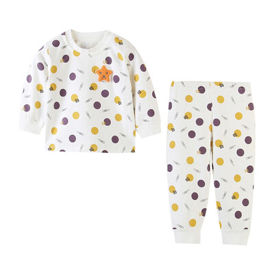 

Autumn Kids Pajamas Children Sleepwear Baby Pajamas Sets Boys Girls Long Sleeve Blouse TopsPants Cotton Nightwear Clothes 9M-3Y