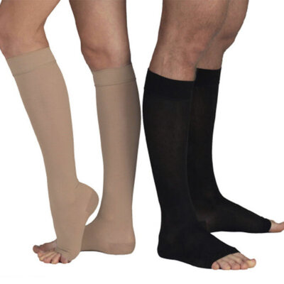 

18-21mm Hg Women Yoga Socks COMPRESSION KNEE HIGH Open Toe Men Women Support Lady HOT
