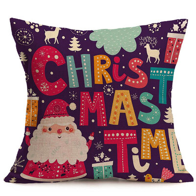 

Tailored Merry Christmas Linen Pillow Cases Sofa Cushion Cover Home Decoration